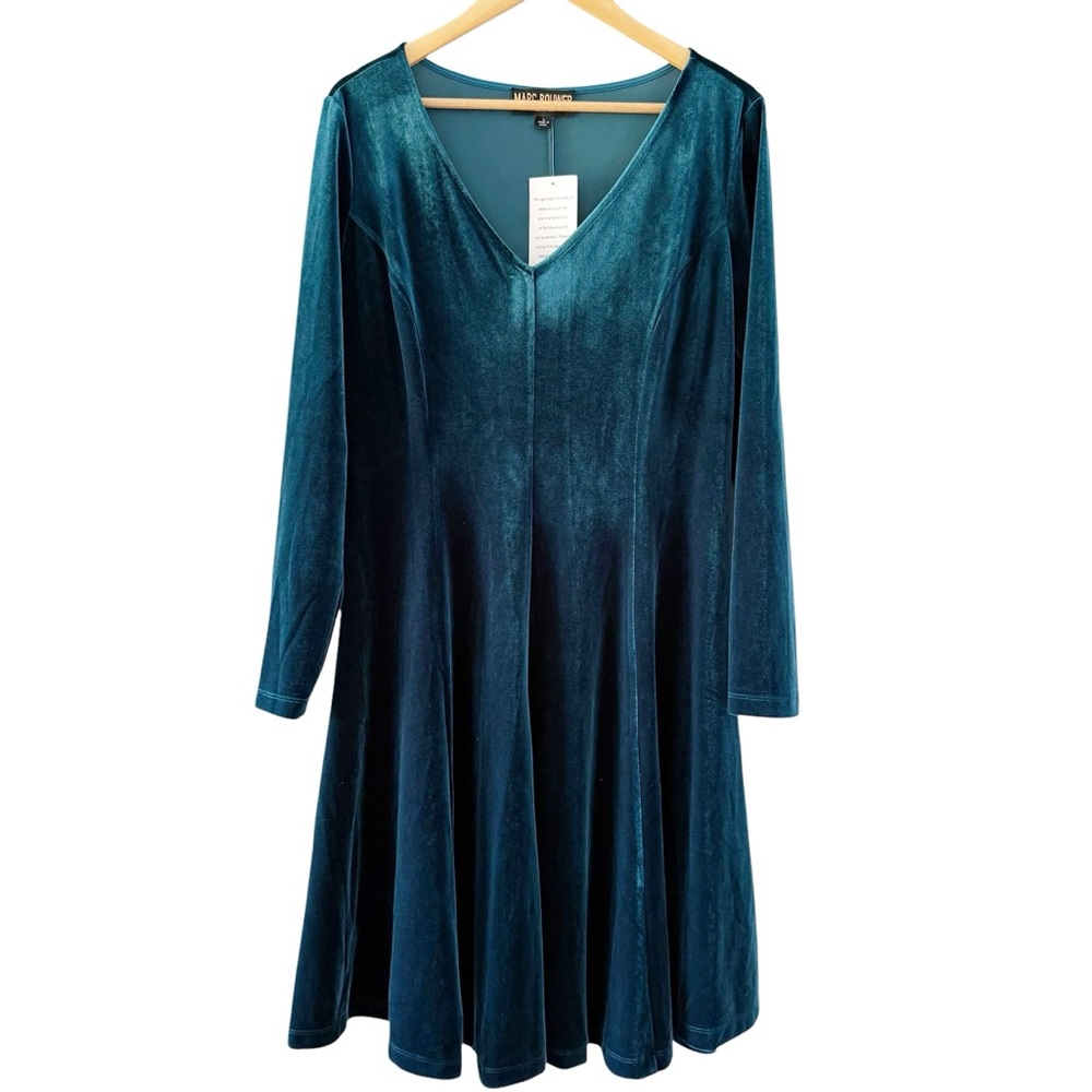 Marc Bouwer Velvet Dress Fit And Flare Size Large NEW